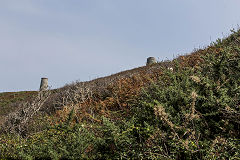 
Two chimneys, Little Sark Silver Mine, September 2014