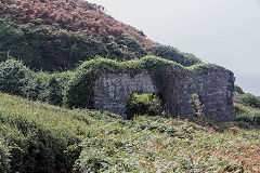 
The offices and workshops, Little Sark Silver Mine, September 2014