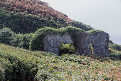 
The offices and workshops, Little Sark Silver Mine, September 2014