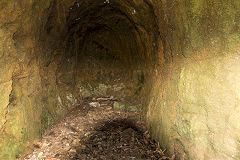 
The short level behind the workshops, Little Sark Silver Mine, September 2014