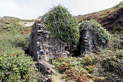 
The offices and workshops, Little Sark Silver Mine, September 2014