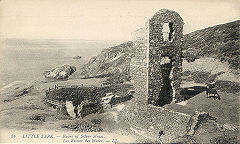 
A historical view of the engine house and pump shaft, Little Sark Silver Mine