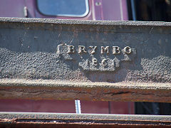 
'Brymbo 1861' iron girder at the coal drops, Bridgnorth Station, Severn Valley Railway, June 2021