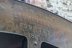 Clodock Mill, Herefordshire, 'R R & W Miles, Leominster Foundry, 1868', June 2019