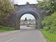 
LMS bridge entering Waterhouses Station, May 2023