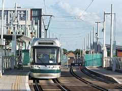 Nottingham Central Station, tram 204, June 2014