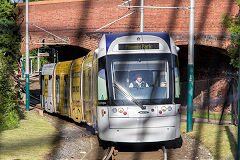 
Tram 207 at Cinderhill, Nottingham, June 2014