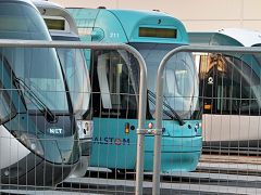 Tram 211, Wilkinson Street tram depot, Nottingham, June 2014