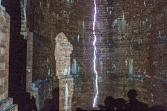 Papplewick reservoir illuminated cracks, July 2019