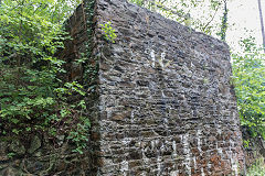 
Abutments of bridge to waste tips over the mines branchline, Snailbeach, September 2018