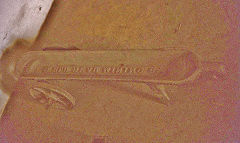 An iron mould for lead with 'Keld Head Mining Co' embossed in it at Castle Bolton, Wensleydale, North Yorkshire, August 1975