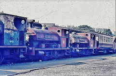 Industrial loco line-up at Keighley, West Yorkshire, September 1971