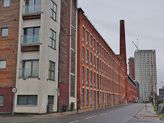 Old warehouses in Pollard Street, Ancoats, Central Manchester, Februay 2024