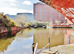 Wharf at Junction Street, Ashton Canal, Central Manchester, Februay 2024