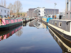 The Ashton Canal joins the Rochdale Canal near Piccadilly Basin, Central Manchester, Februay 2024