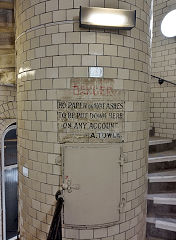 Rubbish or linen chute, Midland Hotel, Manchester, November 2023