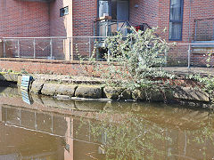 Possible swingbridge site next to Union Street road bridge, Rochdale Canal, Manchester, March 2025