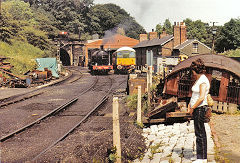 Q6 63395 and Cl 24 D5061 at Grosmont Shed, NYMR, North Yorkshire, June 1982