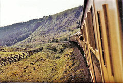 View from the train, NYMR, North Yorkshire, June 1982