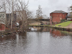 The Rochdale Canal from the basin to the M62, Rochdale, Manchester, February 2024