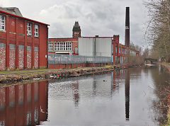 The Rochdale Canal from the basin to the M62, Rochdale, Manchester, February 2024