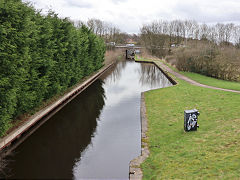 The Rochdale Canal from the basin to the M62, Rochdale, Manchester, February 2024