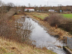 The Rochdale Canal from the basin to the M62, Rochdale, Manchester, February 2024