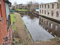 The Rochdale Canal basin in the town centre, Rochdale, Manchester, February 2024