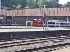 
'158 785' at Sheffield Station, August 2023