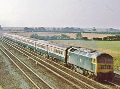 Class 47 on ECML at Thirsk, North Yorkshire, August 1975