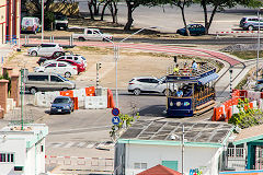 Double-deck battery tram, Oranjestad, Aruba, December 2014