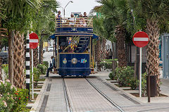 Double-deck battery tram, Oranjestad, Aruba, December 2014