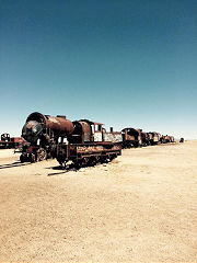 
Colchani salt flats locomotive graveyard, Bolivia  © Photo courtesy of Emma Jenkins