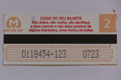 
Rio Metro ticket, September 2008