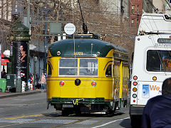 
1071 in Minneapolis livery at Market Street, San Fransisco, January 2013