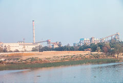 
River-bank industrial complex near Erode, March 2016