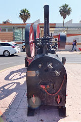Preserved stationary engine at Almeria station forecourt, Spain, May 2016