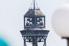 Aerial ropeway cars I and II, Port Vell Aerial Tramway, Barcelona, Spain, May 2016