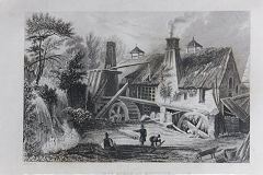 
An iron forge at Rouillon in 1838, from 'The Continental Tourist'