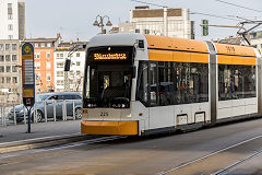 
Tram '225' at Mainz, Germany, February 2019