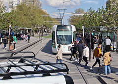 Paris tram '363' on Line 3, April 2022