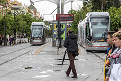 Trams 303 and 304 at Seville, Spain, May 2016