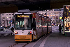 Tram '201' at Mainz, Germany, February 2019