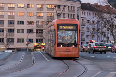 Tram '229' at Mainz, Germany, February 2019