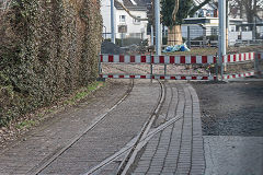 Tram terminus under reconstruction at Mainz, Germany, February 2019