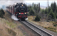 
'99 7222' on the way up the Brocken, Harz Railway, September 2024