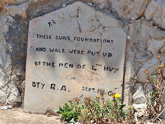
The plaque at Martins Battery, Gibraltar, July 2023