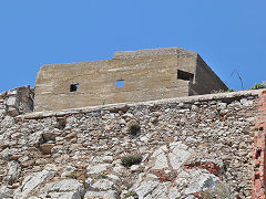 
Pillbox above 'Parminter Place' at the top of 'Hole in the Wall Road, near Europa Point, Gibraltar, July 2023