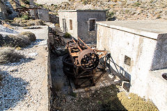 
The gear drive for both ropeways, Naxos, October 2015