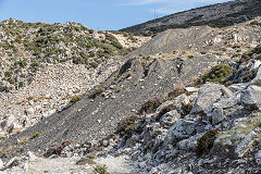 
Tips from the inclined levels at the top of the hill down to Lionas, Naxos, October 2015